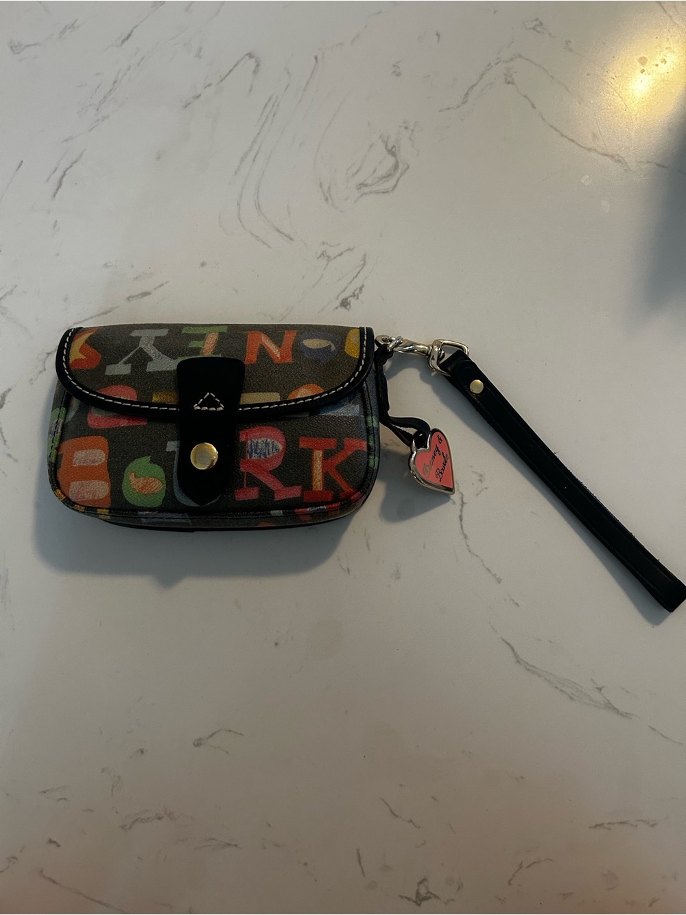 Dooney & Bourke Vintage "Doodle" Letter Print Wristlet